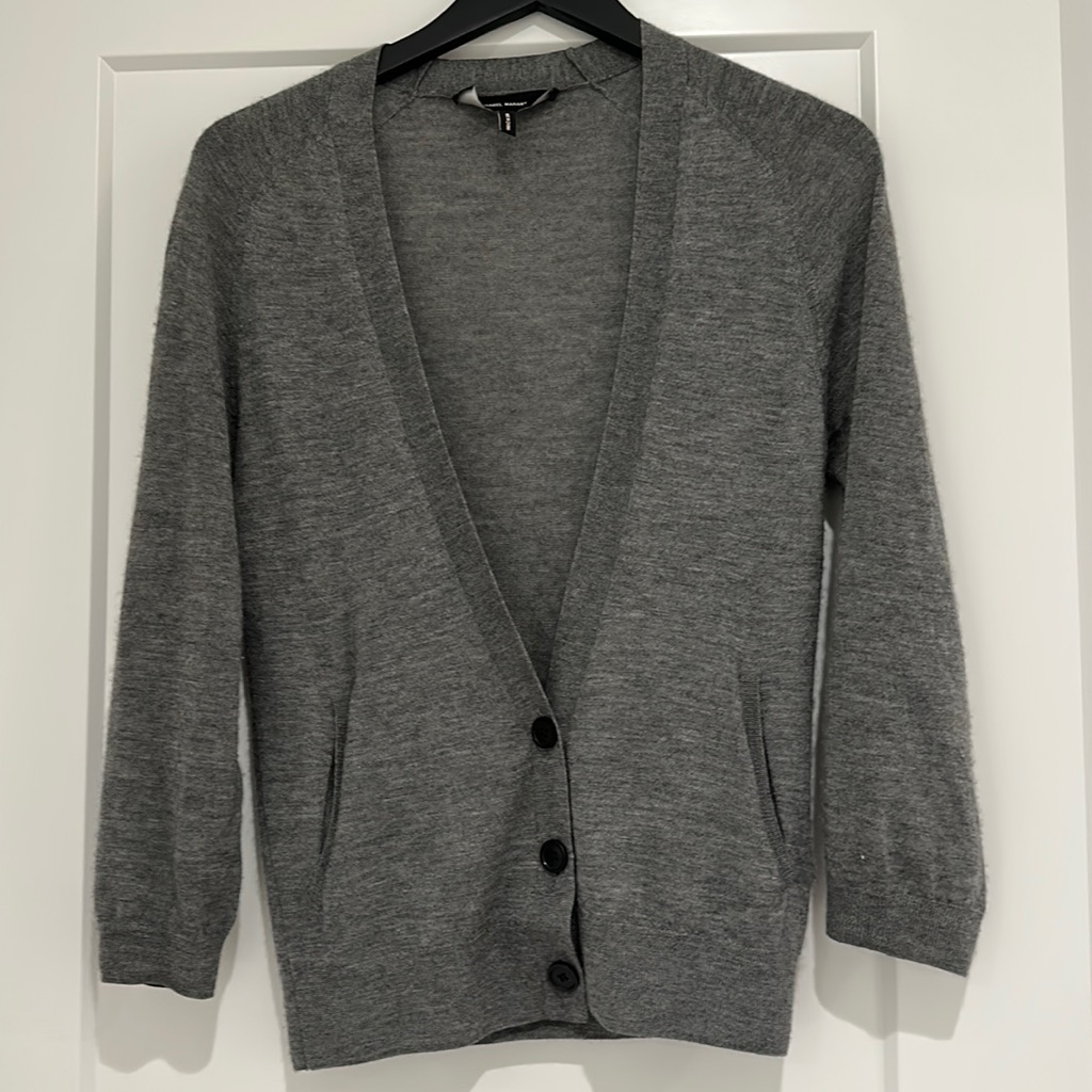 Isabel Marant Feather Light Cashmere Cardigan In Heather Grey!